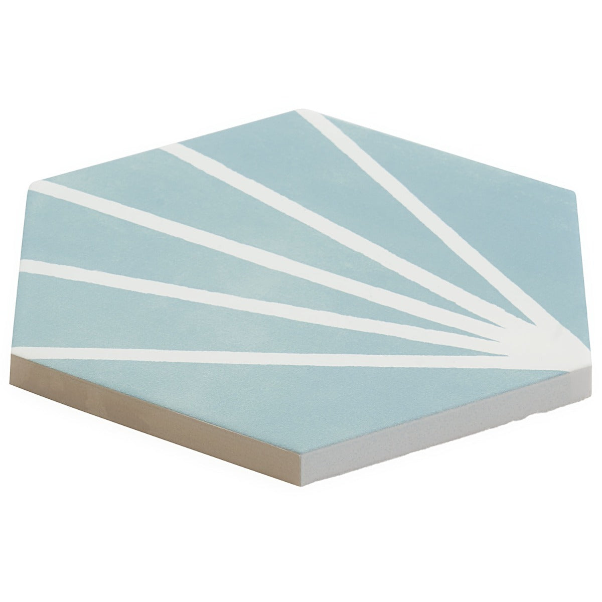 HexArt Deco Turquoise 8" Hexagon Matte Porcelain Tile - Lux Tile