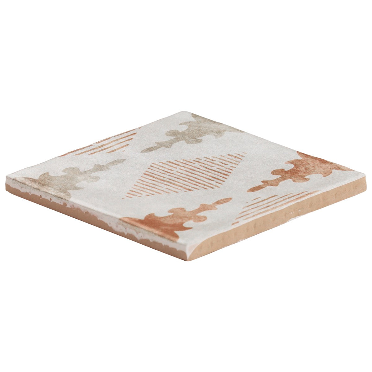 Paula Purroy Talia Aztec Terracotta 5x5 Matte Ceramic Tile
