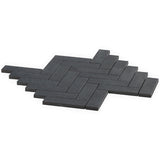 Lux Tile Portrait Black Herringbone Matte Porcelain Mosaic Tile