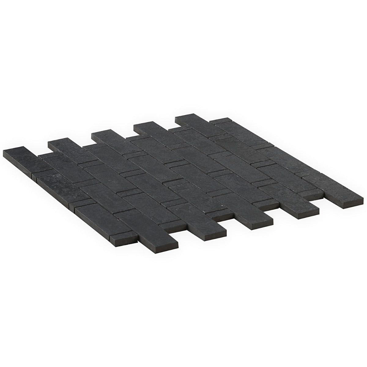 Lux Tile Portrait Black Weave Matte Porcelain Mosaic Tile