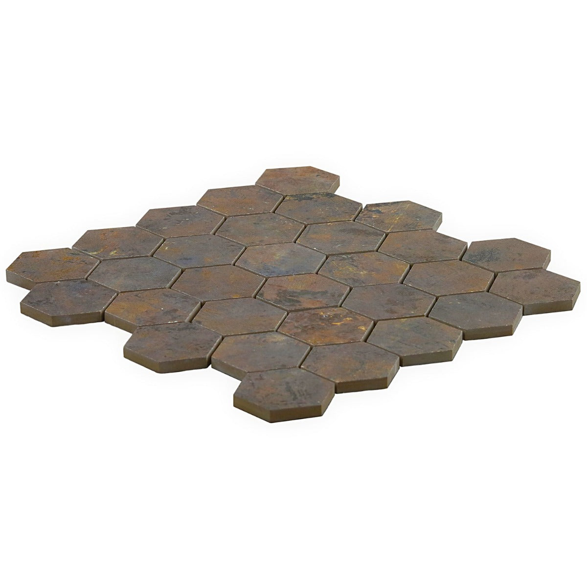 Lux Tile Portrait Copper 2" Hexagon Matte Porcelain Mosaic Tile