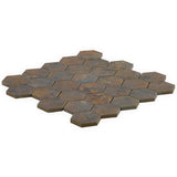 Lux Tile Portrait Copper 2" Hexagon Matte Porcelain Mosaic Tile