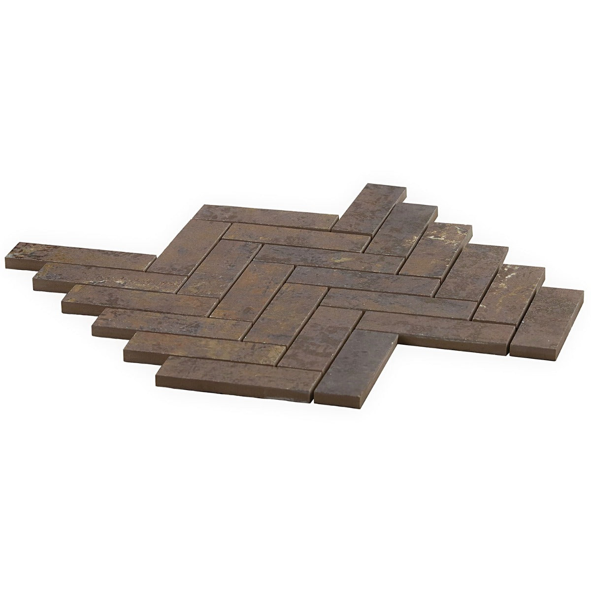 Lux Tile Portrait Copper Herringbone Matte Porcelain Mosaic Tile
