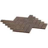 Lux Tile Portrait Copper Herringbone Matte Porcelain Mosaic Tile