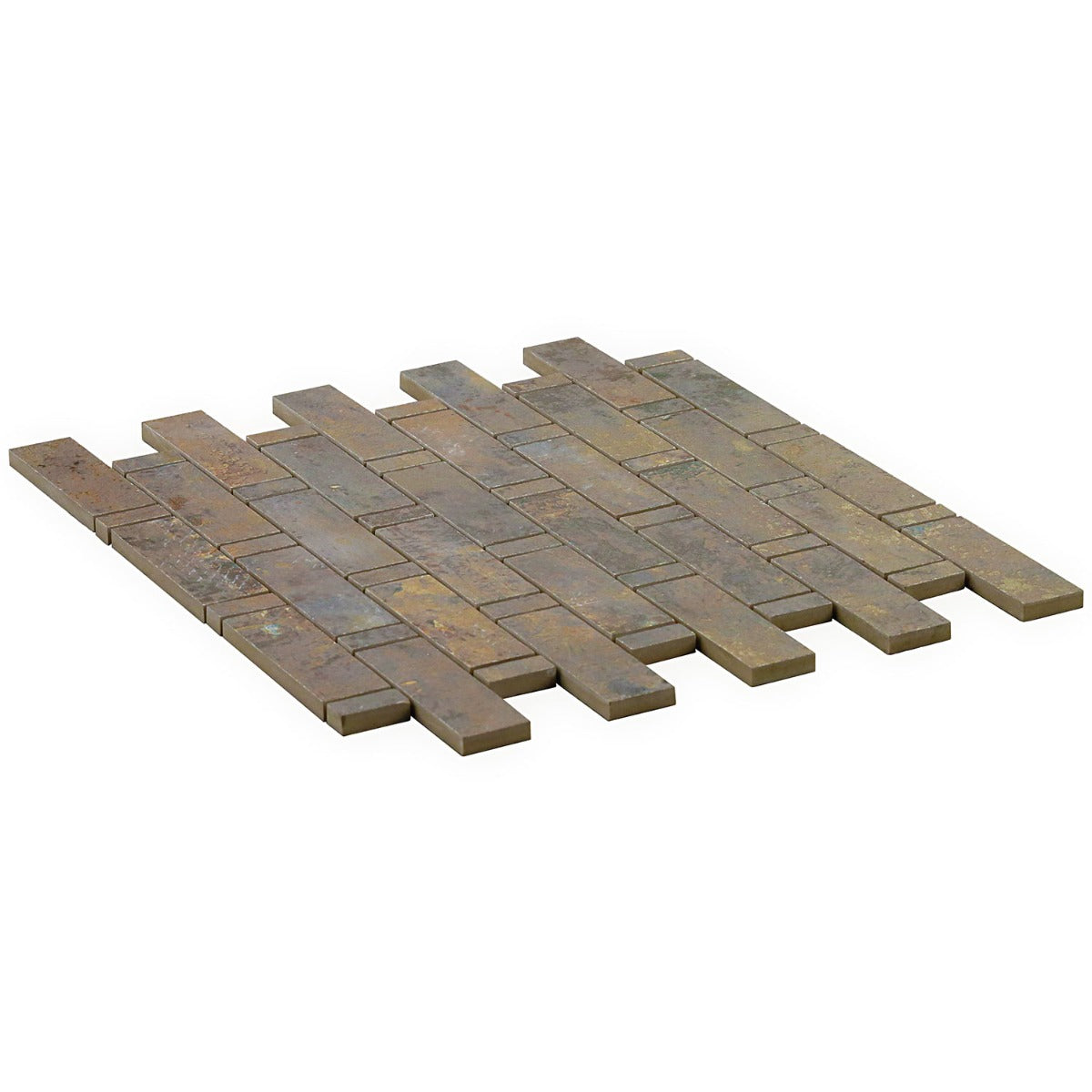 Portrait Copper Weave Matte Porcelain Mosaic Tile - Lux Tile
