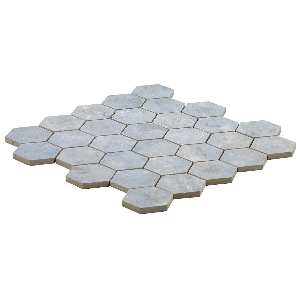 Portrait Ocean Blue 2" Hexagon Matte Porcelain Mosaic Tile - Lux Tile