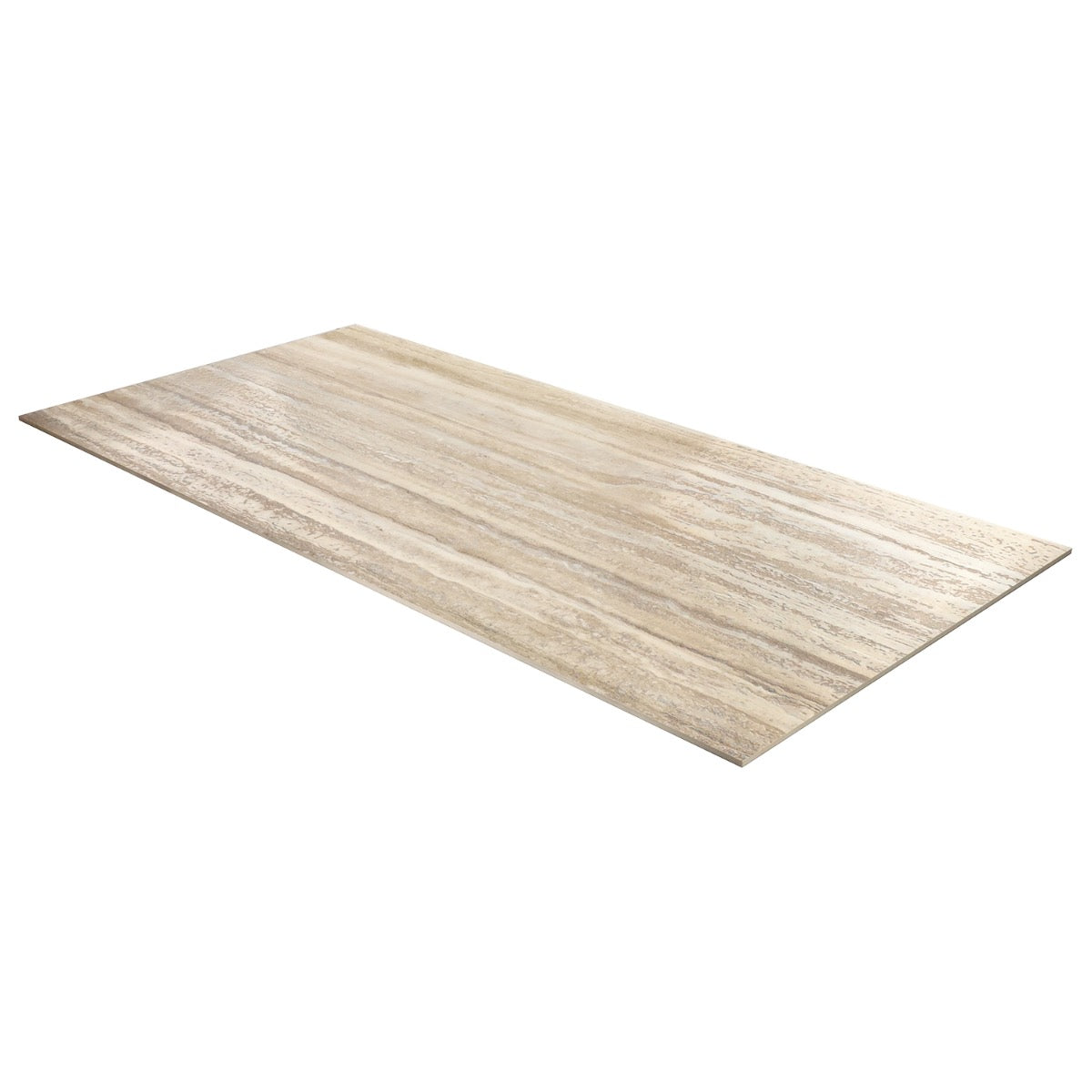 Romani Travertine Hazelnut Beige 24x48 Satin Porcelain Tile - Lux Tile