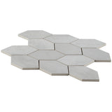 Bond Nimbus Silver Foliage Hexagon Matte Porcelain Mosaic Tile - Lux Tile