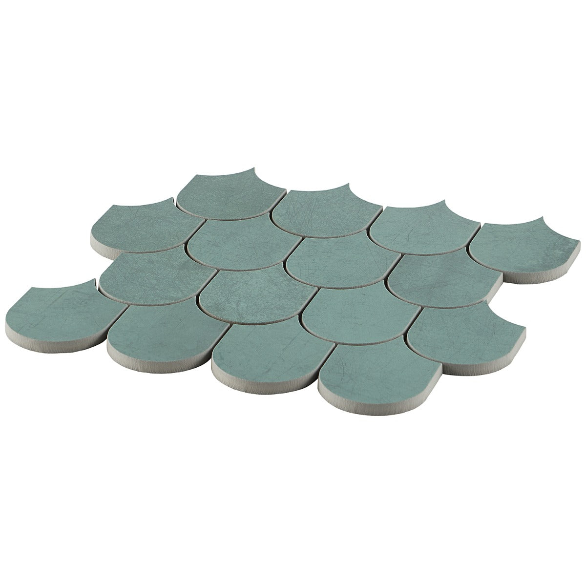 Bond Viridum Green Fishscale Matte Porcelain Mosaic Tile - Lux Tile