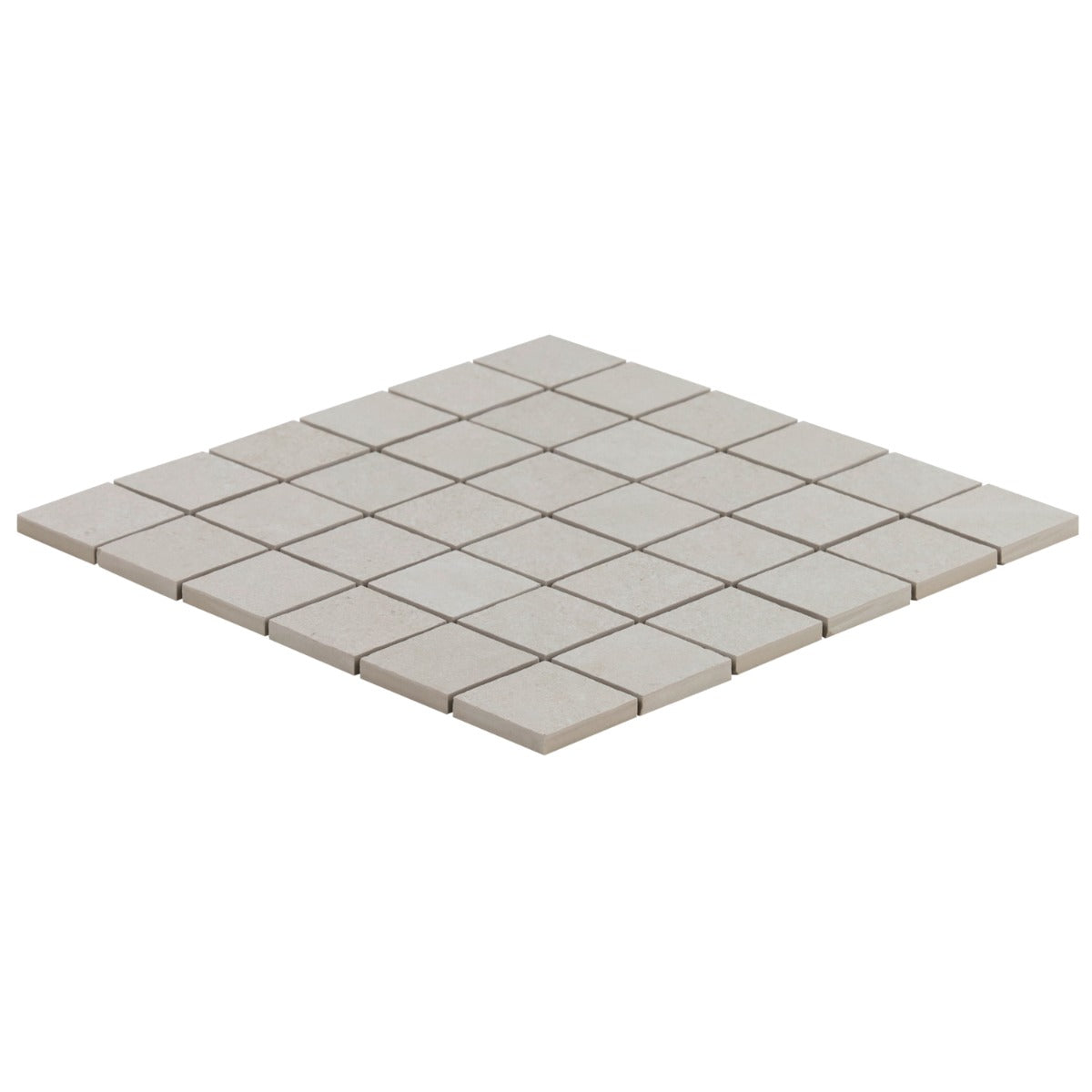 Era Linen White 2x2 Matte Porcelain Mosaic Tile - Durable Limestone Look