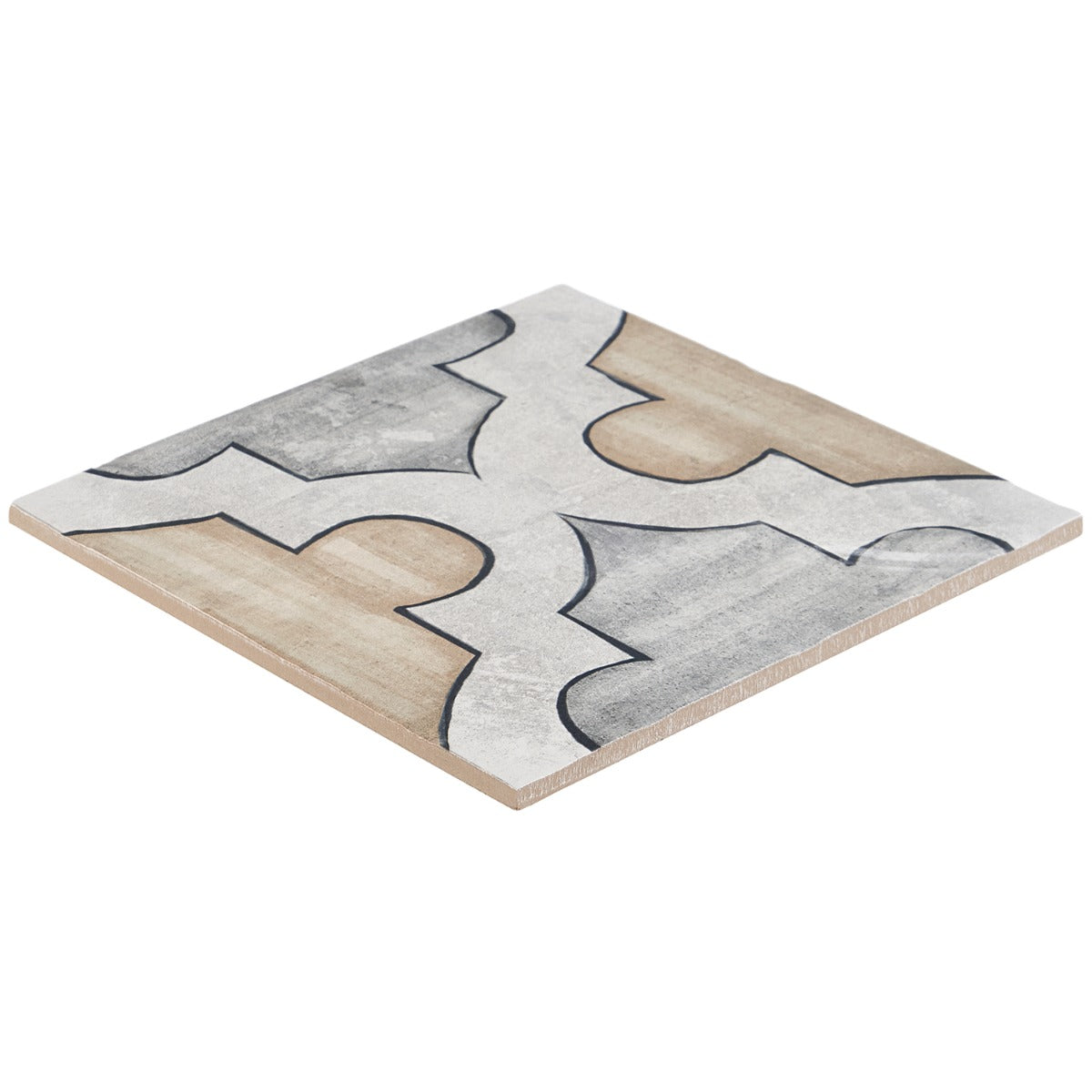 Alesso Deco Picos Beige 8x8 Matte Porcelain Tile - Lux Tile