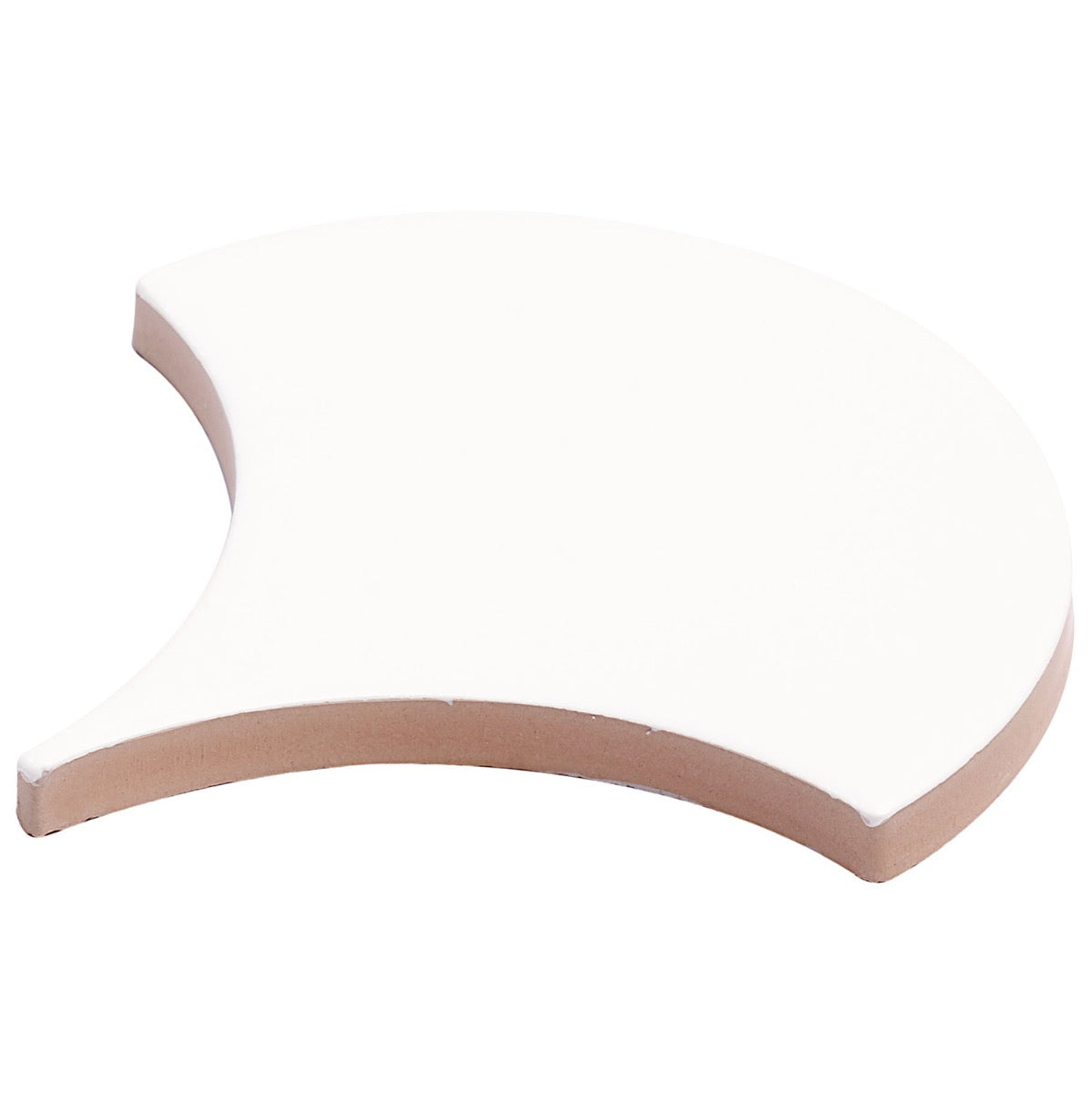 Highwater Blanco White 5" Fish Scale Matte Ceramic Wall Tile