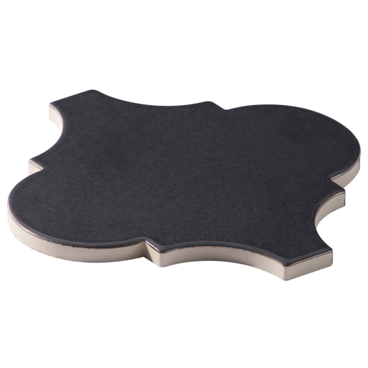 Zeal Gunmetal Gray Arabesque Polished Porcelain Tile - Lux Tile