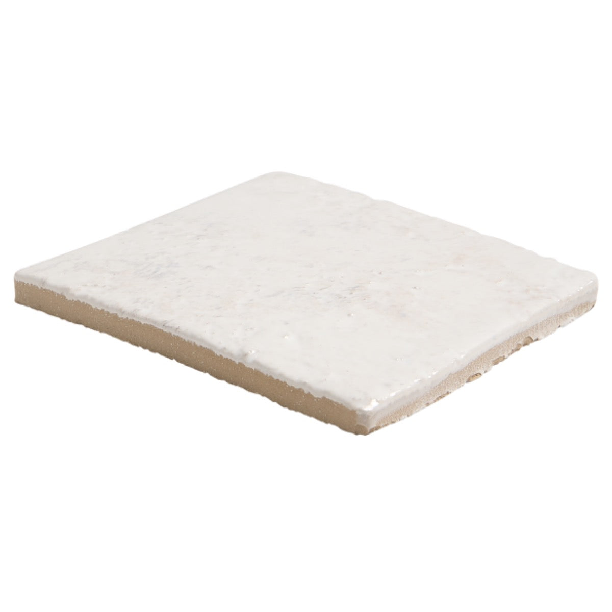 Greta Seashell White 5x5 Glossy Textured Porcelain Tile by Lux Tile