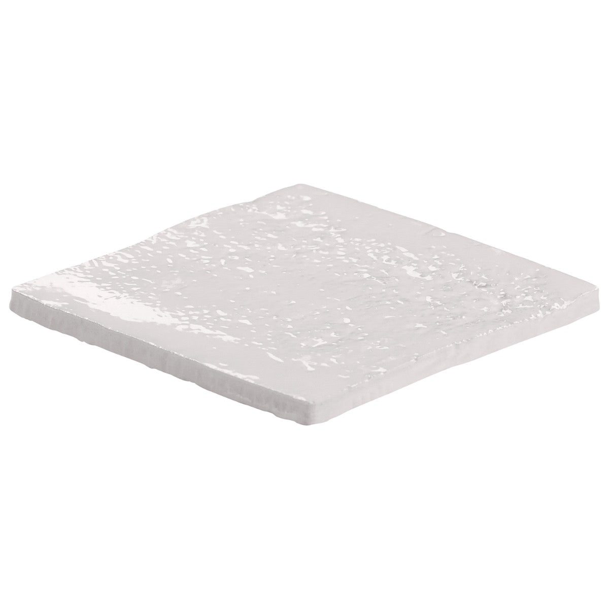 Navari White 5x5 Textured Glossy Ceramic Tile by Lux Tile
