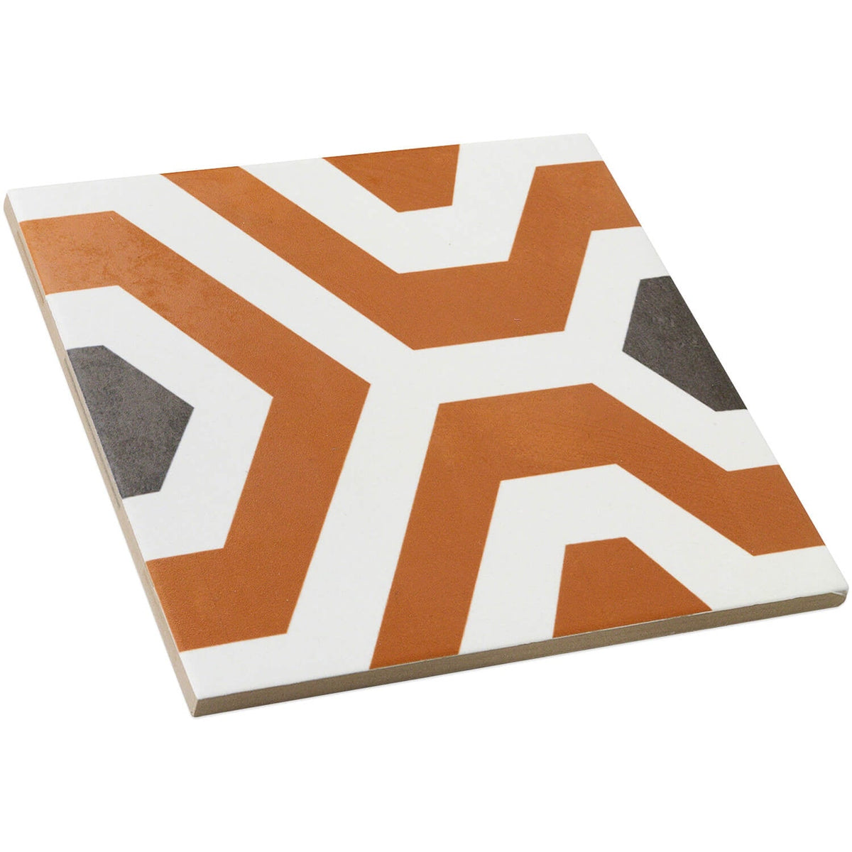 Bond Tile Soumaya Orange Encaustic 9x9 Glazed Porcelain Tile