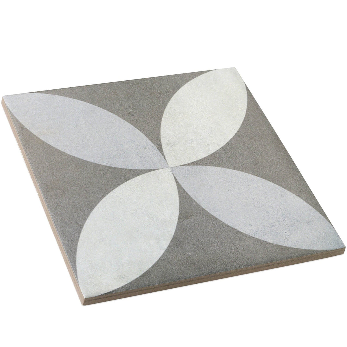 Bella Saatchi Gray 9x9 Matte Porcelain Tile - Encaustic Look