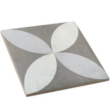 Bella Saatchi Gray 9x9 Matte Porcelain Tile - Encaustic Look