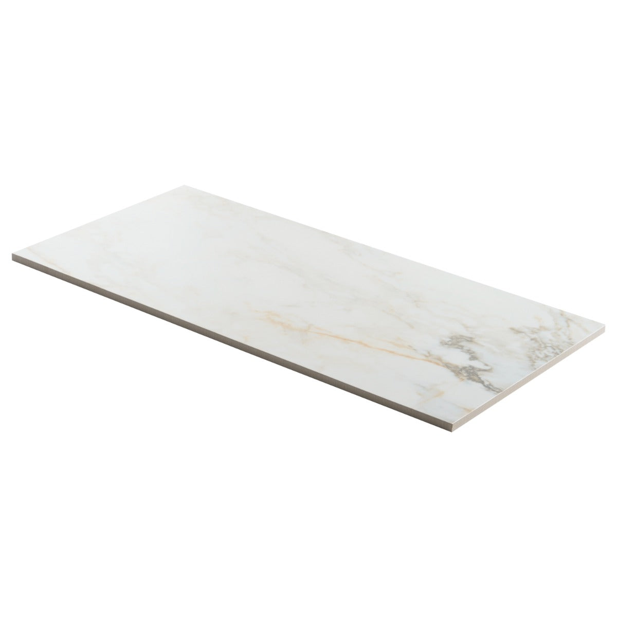 Lux Tile Calacatta Macchia White Gold 12x24 Marble Look Matte Porcelain Tile