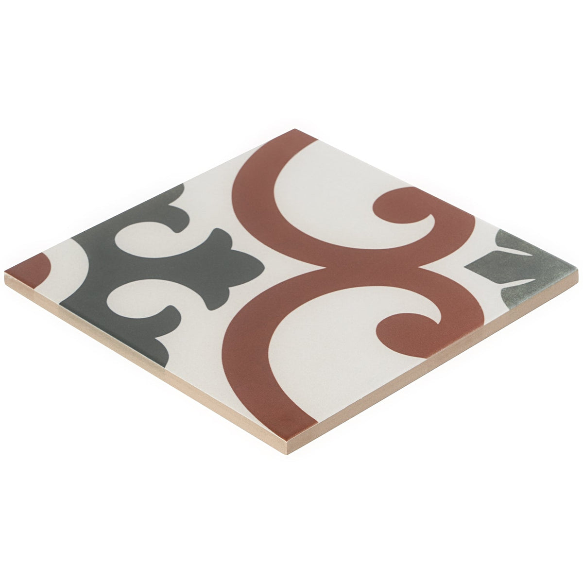 Lapaz Dahlia Red 9x9 Matte Porcelain Tile - Mediterranean Design