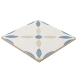 Lapaz White Flower 9x9 Matte Porcelain Tile - Mediterranean Design