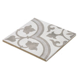 Cascais Silver Ornate 9x9 Matte Porcelain Tile - Lux Tile