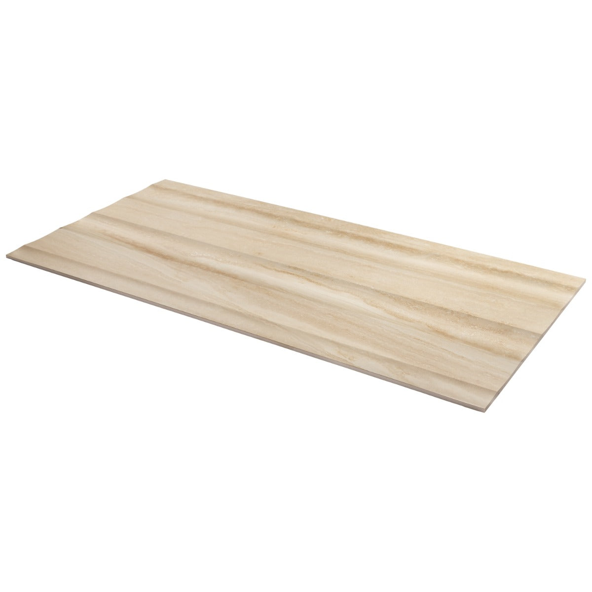 Lumar Waves 3D Travertino Crema Beige 24x48 Matte Porcelain Tile