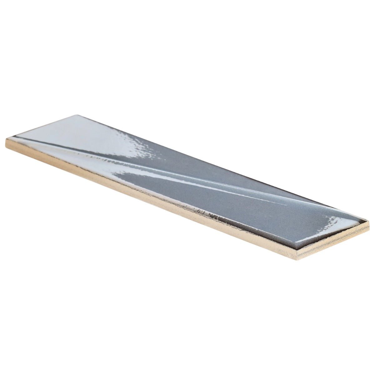 Axelle Misty Gray 3D Glossy Ceramic Subway Tile - 3x12