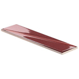 Axelle Ruby Red 3D Glossy Ceramic Subway Tile - 3x12