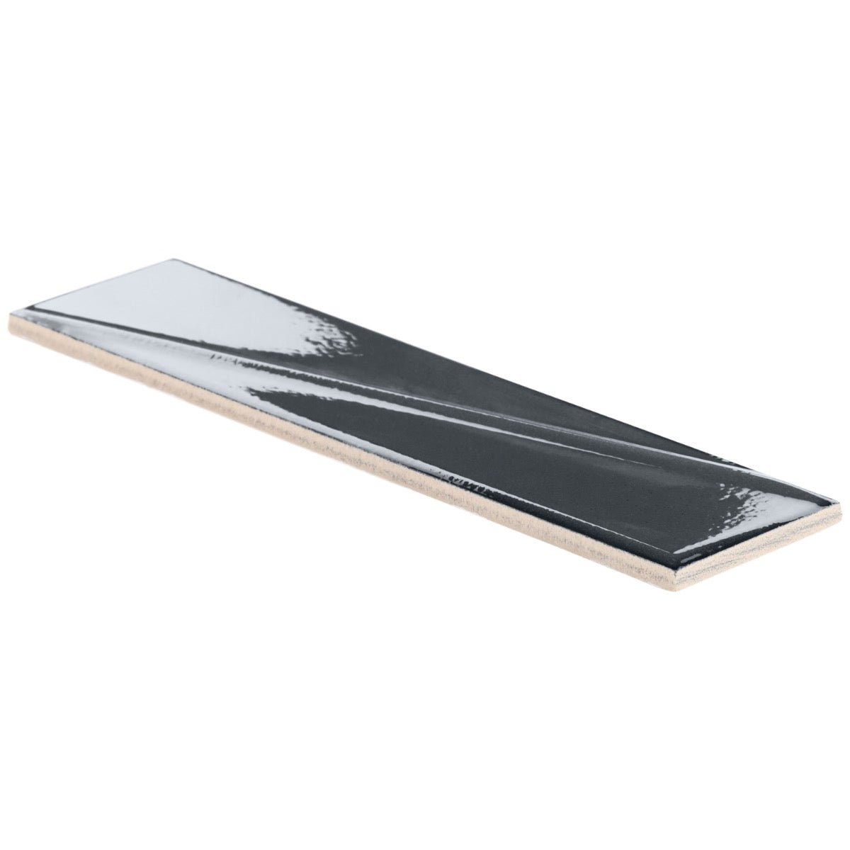 Axelle Storm Gray 3D Glossy Ceramic Subway Tile - 3x12