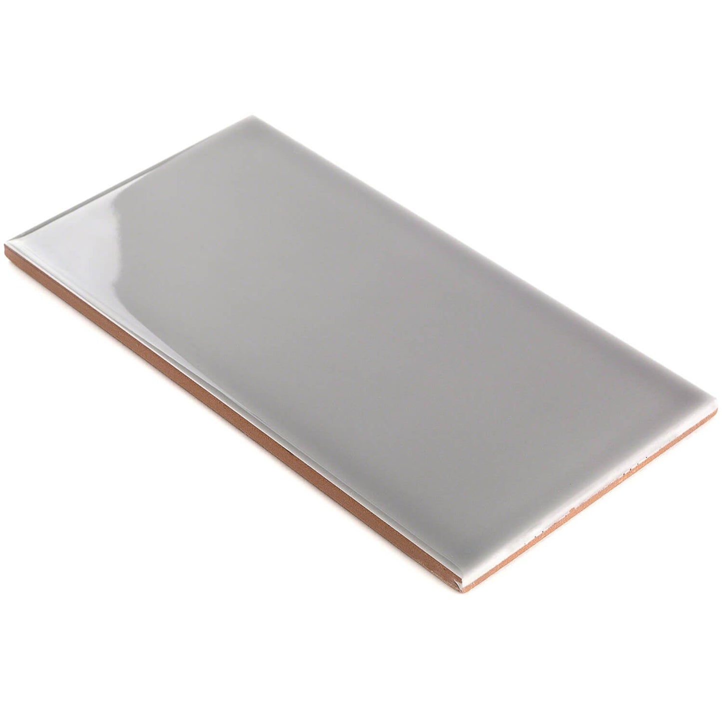 Vector Gris Gray Polished Ceramic Subway Tile - 4x8