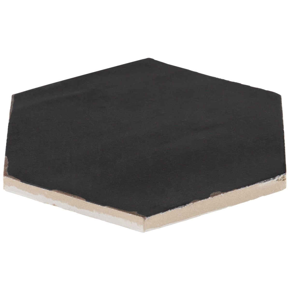 Lux Tile Sasha Hex Nero Black 6" Matte Porcelain Hexagon Tile