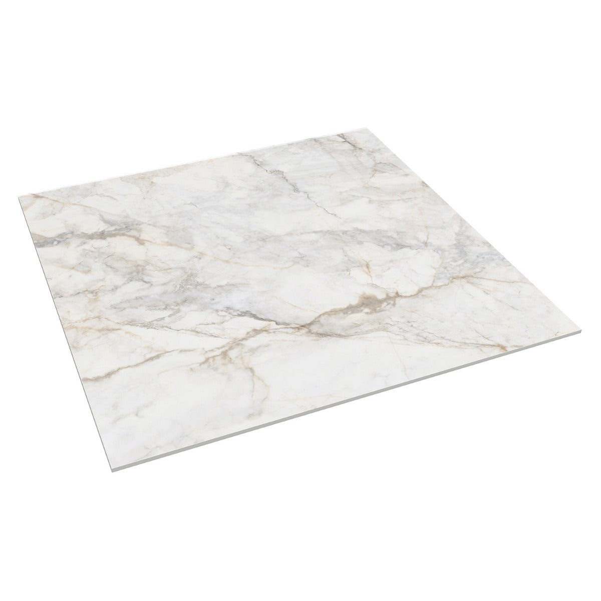 Tilebar Calacatta Macchia White Gold 48x48 Marble Look Matte Porcelain Tile
