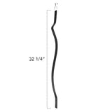Deckorators 32-1/4 in. x 1 in. Satin Black Aluminum Baroque Baluster (60-Pack)