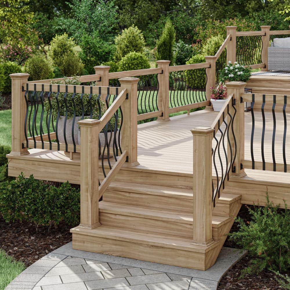 Deckorators 32-1/4 in. x 1 in. Satin Black Aluminum Baroque Baluster (60-Pack)