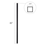 Deckorators 40 in. x .75 in. Satin Black Aluminum Square-Shaped Estate Baluster (10-Pack)