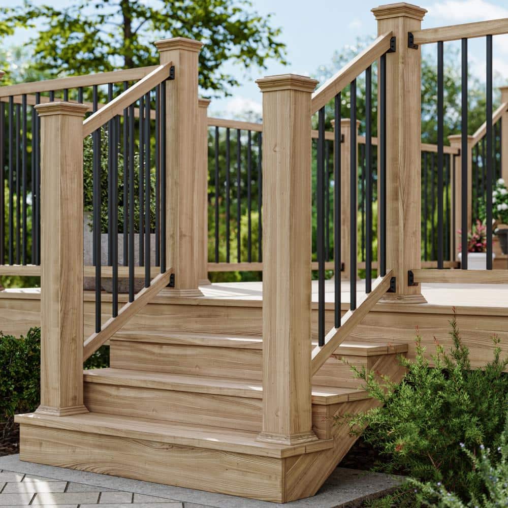 Deckorators 40 in. x .75 in. Satin Black Aluminum Square-Shaped Estate Baluster (10-Pack)