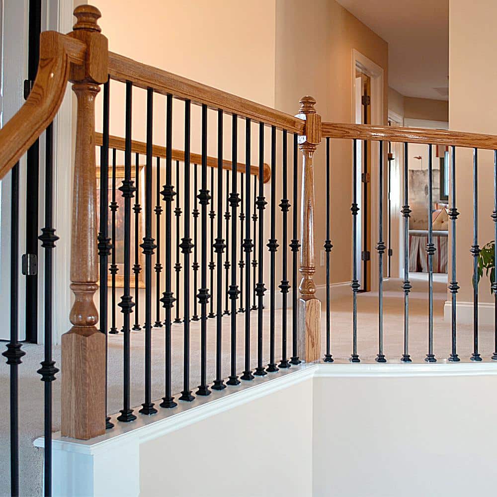 EVERMARK Stair Parts 1/2 in. Satin Black Flat Metal Baluster Shoe for Stair Remodel