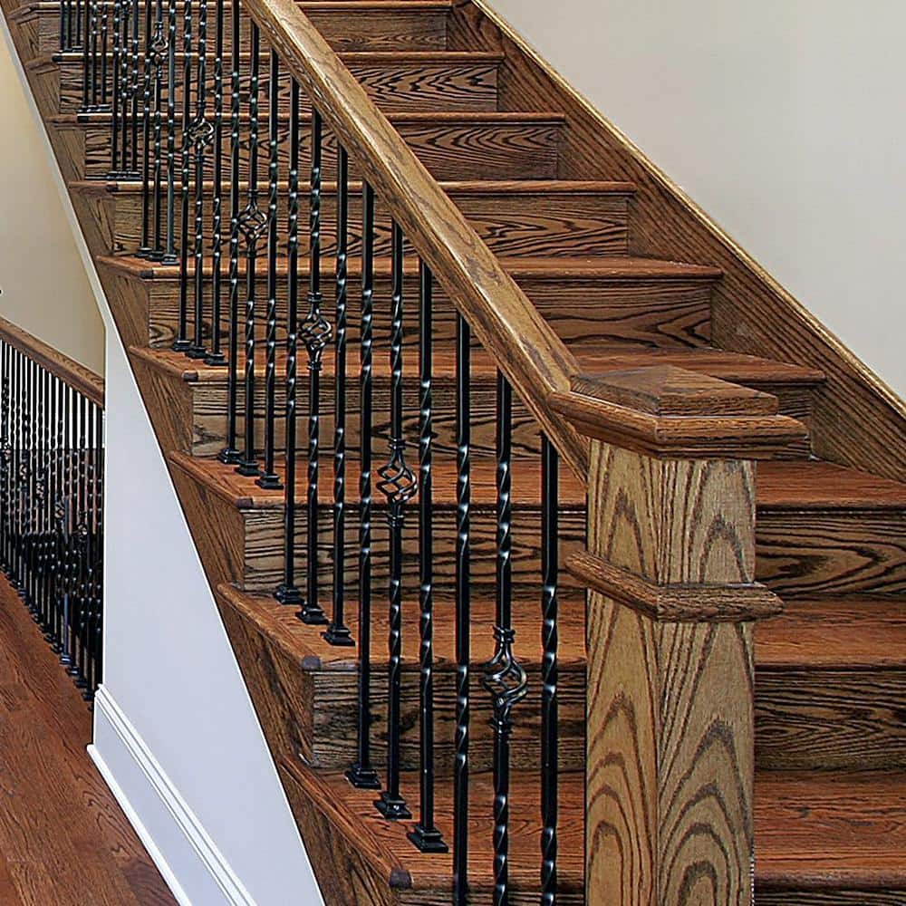 EVERMARK Stair Parts 1/2 in. Satin Black Flat Metal Baluster Shoe for Stair Remodel