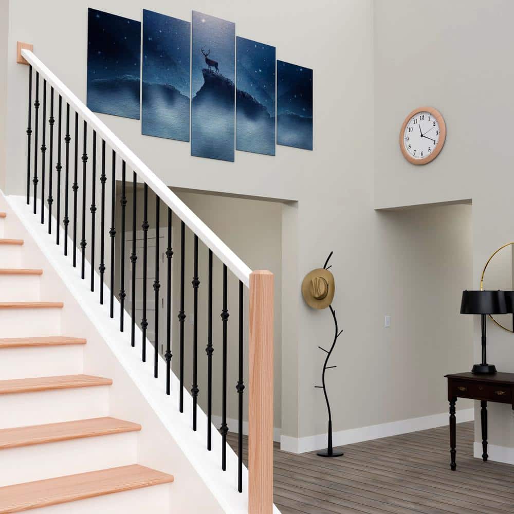 EVERMARK Stair Parts 1/2 in. Satin Black Angled Metal Baluster Shoe for Stair Remodel