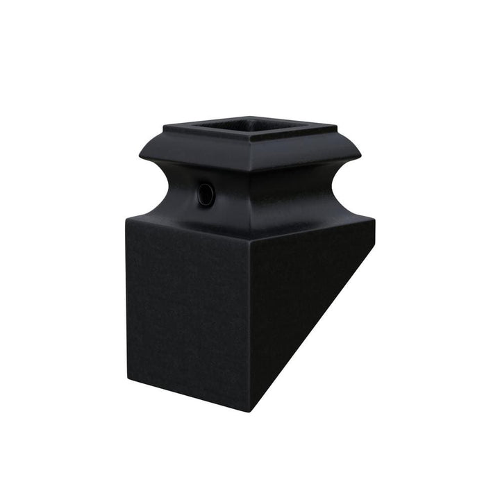 EVERMARK Stair Parts 1/2 in. Satin Black Angled Metal Baluster Shoe for Stair Remodel