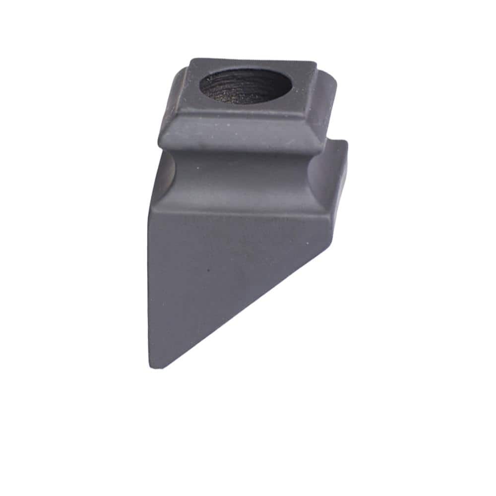 HOUSE OF FORGINGS Round Hole 1.3125 in. Aluminum Angled Shoe Baluster Shoe Satin Black