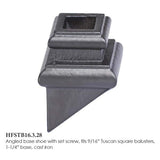 HOUSE OF FORGINGS Square Hole 1.25 in. Cast Iron Level Shoe Baluster Shoe Satin Black