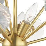 Progress Lighting Floret 6-Light Satin Brass Chandelier with Clear Crystal Accents