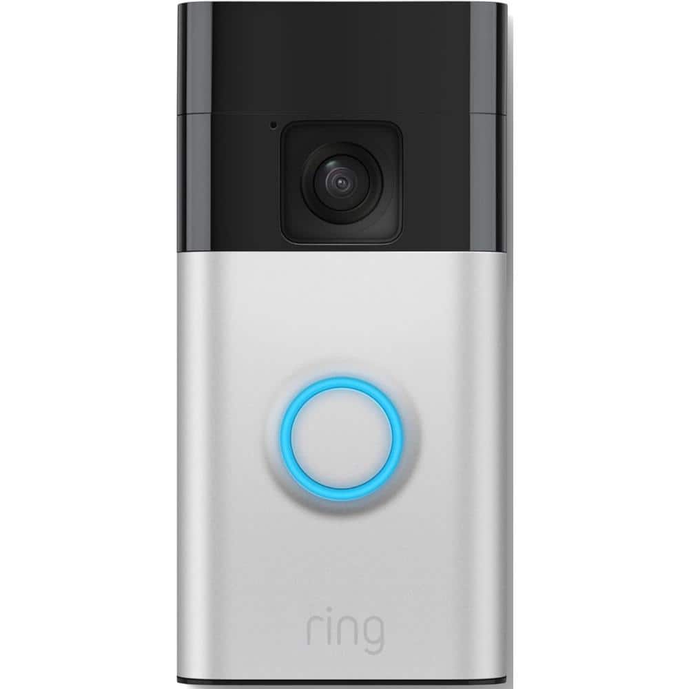 Ahfiwaso Wireless Hardwired Doorbell Camera with Motion Detection Head-to-Toe Video, Live View with Two-Way Talk, Satin Nickel