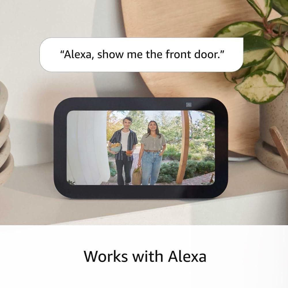 Ahfiwaso Wireless Hardwired Doorbell Camera with Motion Detection Head-to-Toe Video, Live View with Two-Way Talk, Satin Nickel