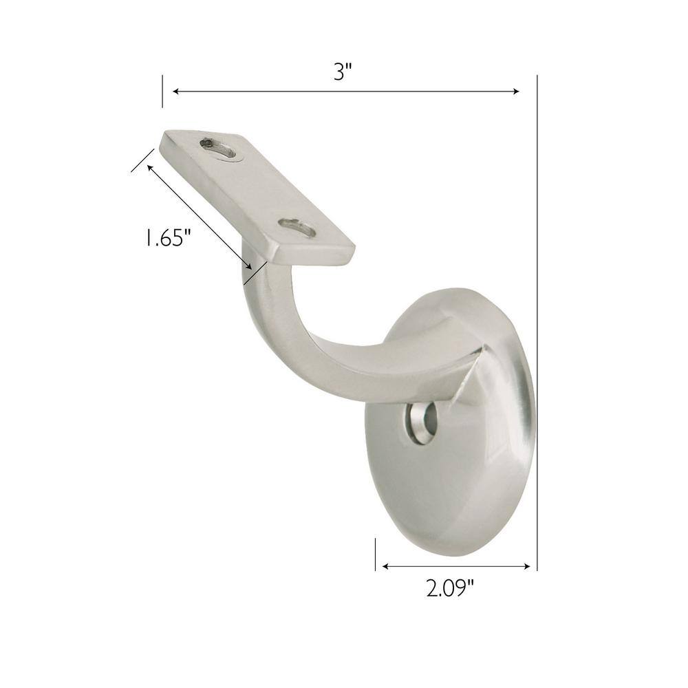 Design House Satin Nickel Jumbo Handrail Bracket (5-Pack)