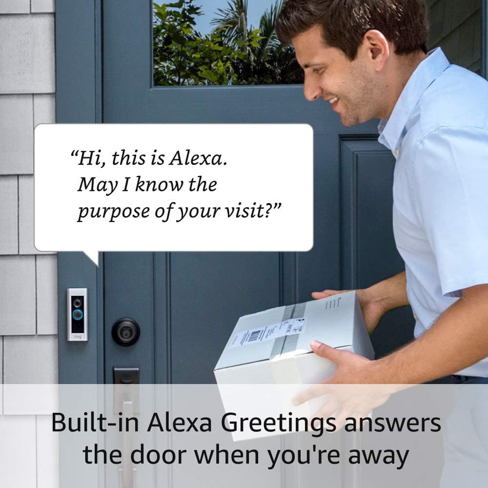 Ring Wired Doorbell Plus - Smart WiFi Video Doorbell Camera with Color Video Previews, Night Vision and Quick Replies