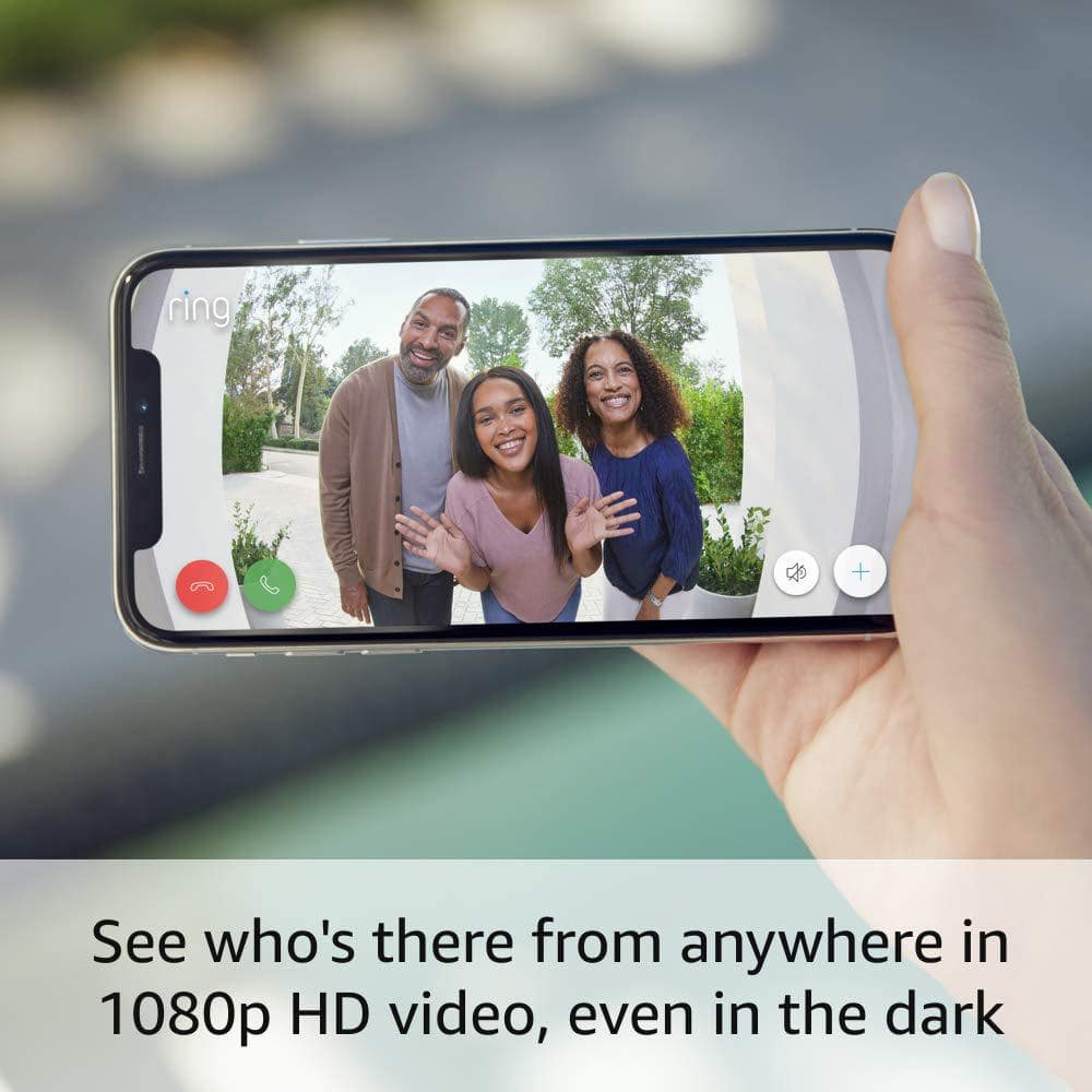 Ring Wired Doorbell Plus - Smart WiFi Video Doorbell Camera with Color Video Previews, Night Vision and Quick Replies