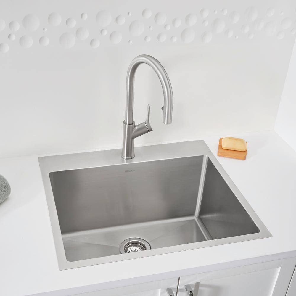 Blanco QUATRUS R15 Stainless Steel Laundry/Utility Sink, 25in x 22in